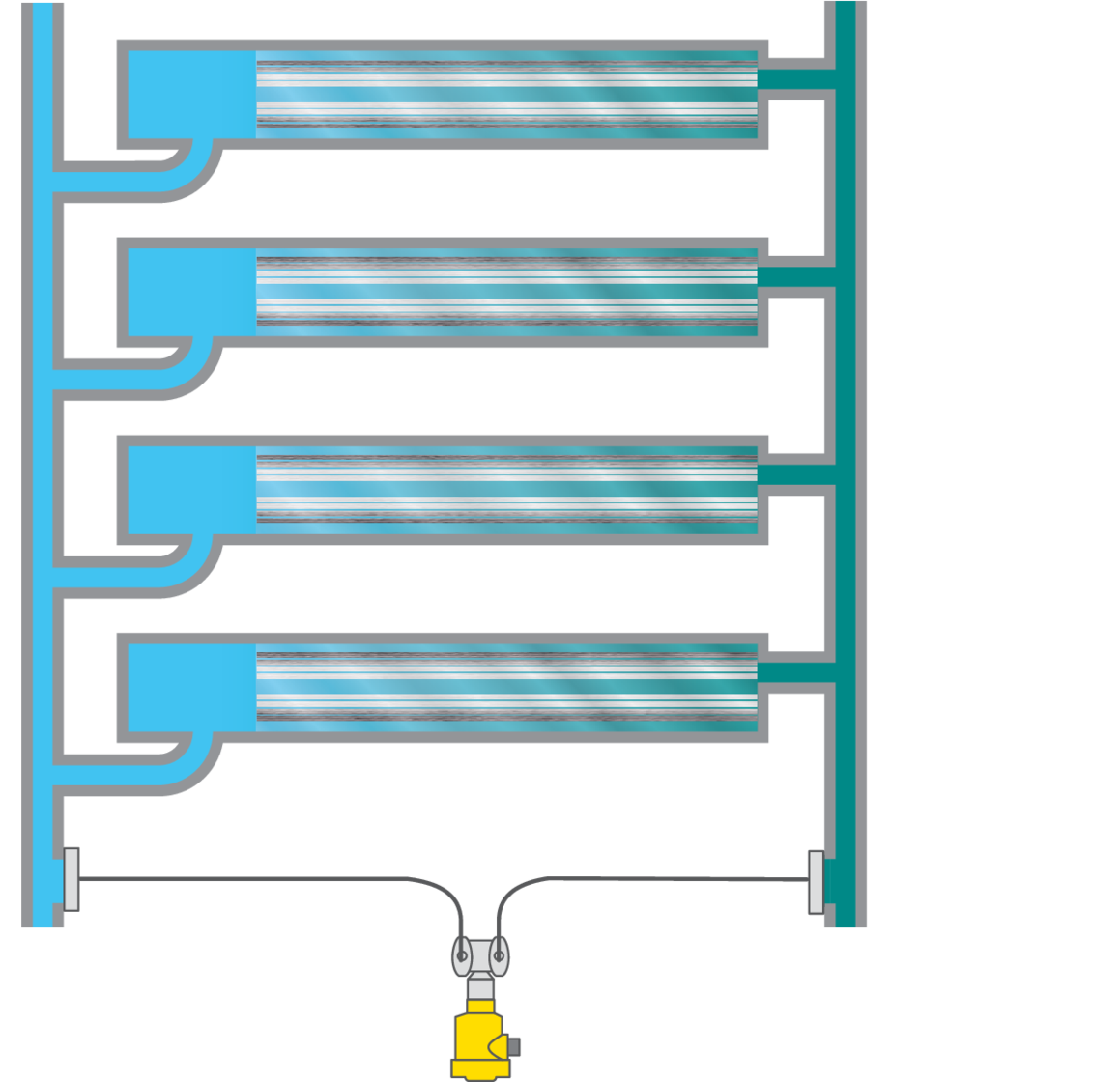 Differential pressure measurement in reverse osmosis