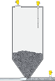 Level and pressure measurement and point level detection in cement silos