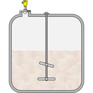 Level measurement in a dissolving tank
