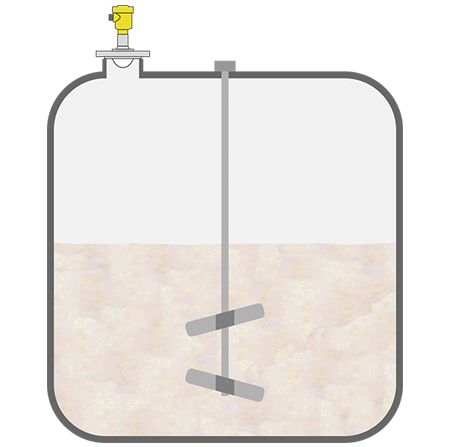 Level measurement in a dissolving tank