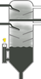 Level measurement in the dewatering column