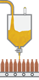 Level measurement and point level detection in the supply tank of a bottling machine