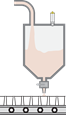 Level measurement and point level detection in the supply tank of a filling machine