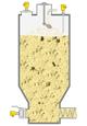 Level measurement and point level detection in the bleaching tower
