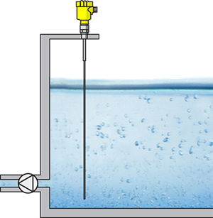 Cooling tower basin level measurement