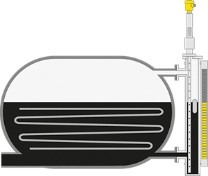 Level measurement in the preflash drum