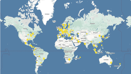 Karte der VEGA Standorte weltweit